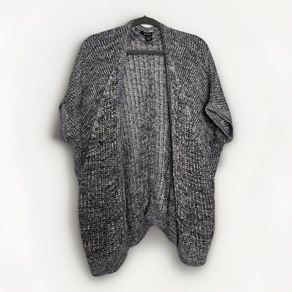 DKNY JEANS Gray Open Front Knit Cardigan Sweater Short Sleeves Womens XL - Picture 1 of 7
